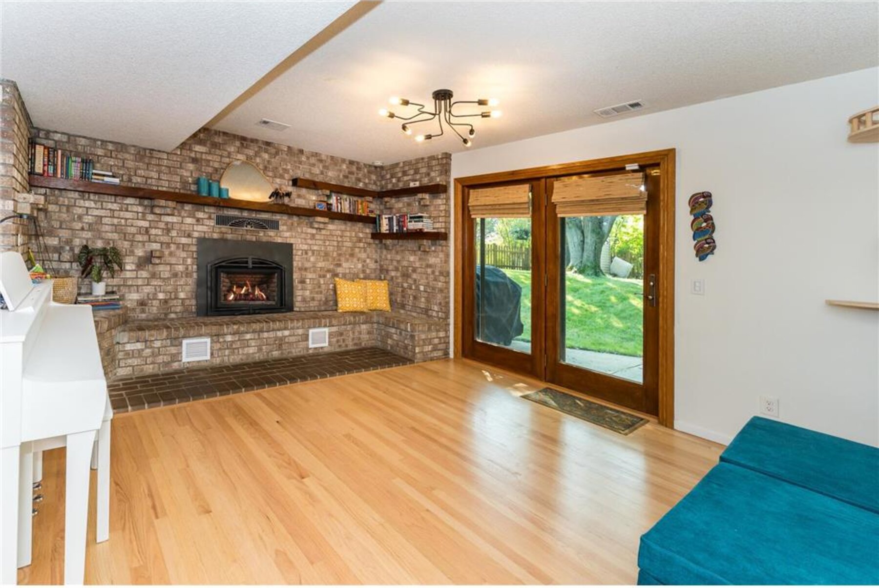 Lower-Level Family Room, Gas Fireplace